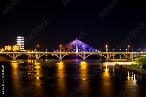 bridge over the guadiana river at night