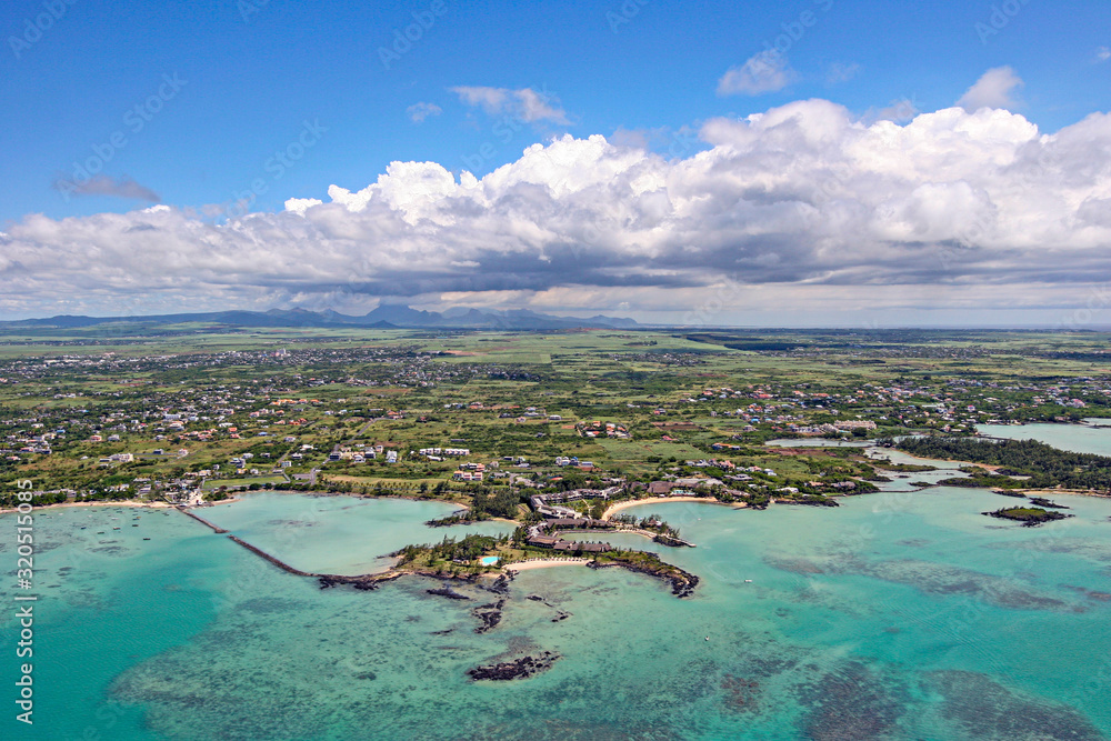 Luftaufnahmen der Insel Mauritius