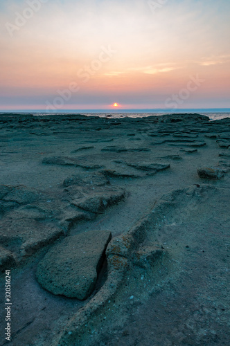 深浦　千畳敷海岸の夕陽 photo