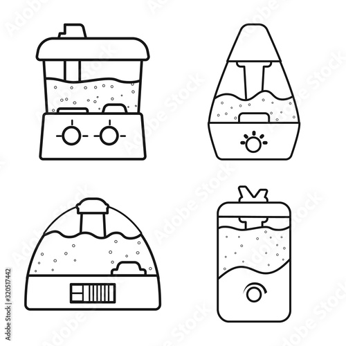 Isolated object of technology and condensation sign. Collection of technology and device stock vector illustration.