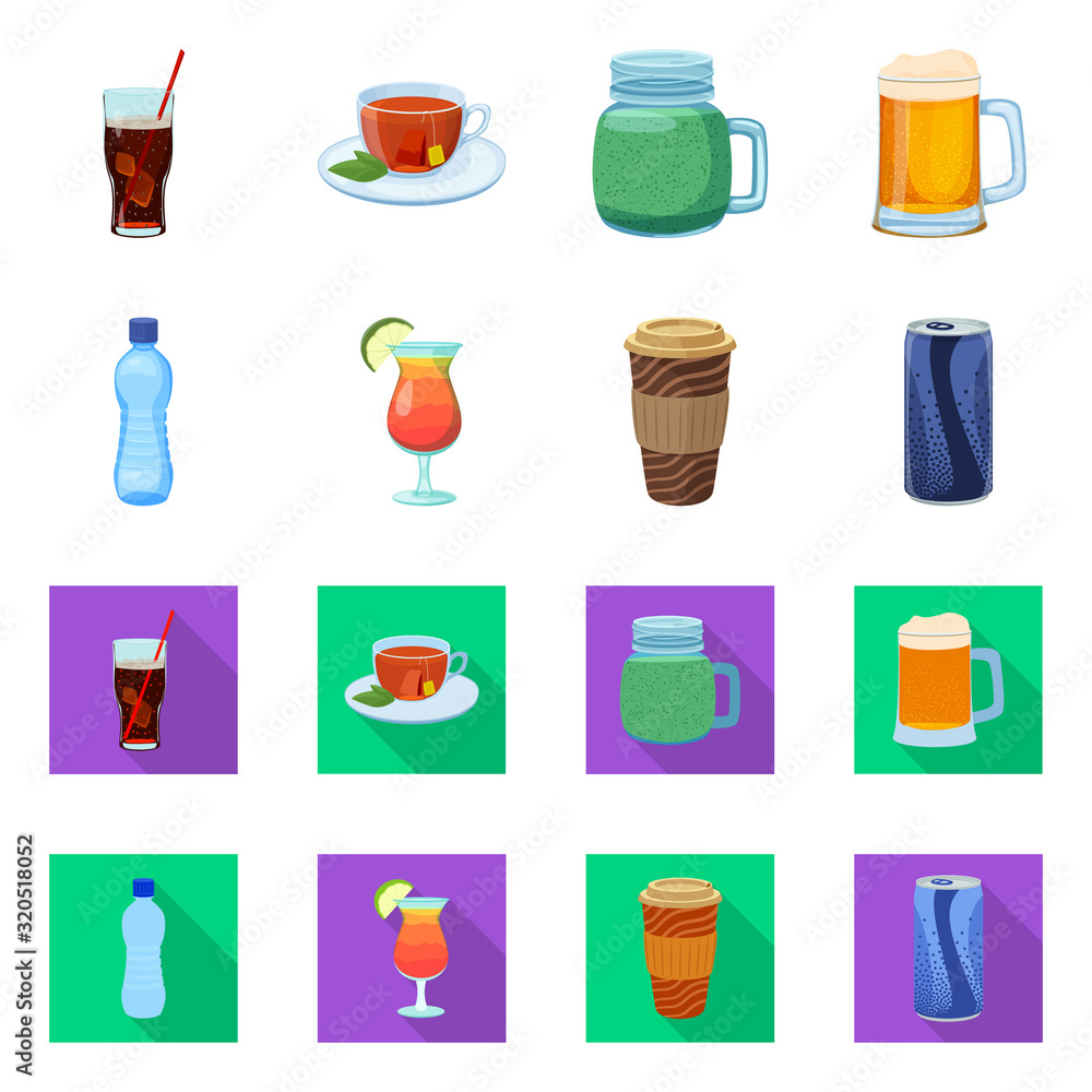 Isolated object of drink and bar sign. Collection of drink and party stock symbol for web. Isolated object of drink and bar sign. Collection of drink and party stock symbol for web.