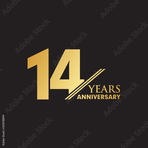 14th year anniversary emblem logo design template