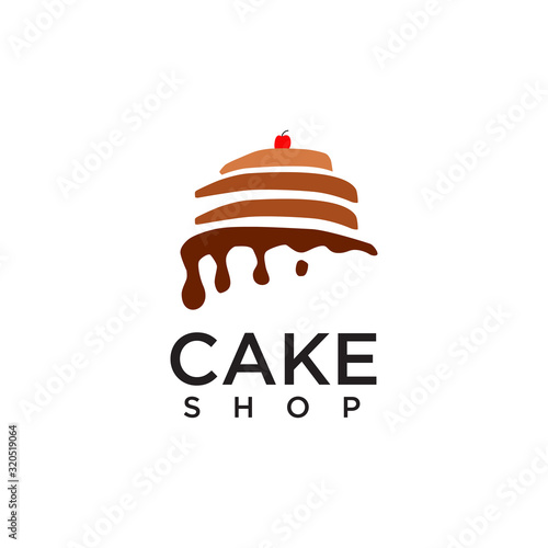 Cake bakery shop logo design vector template
