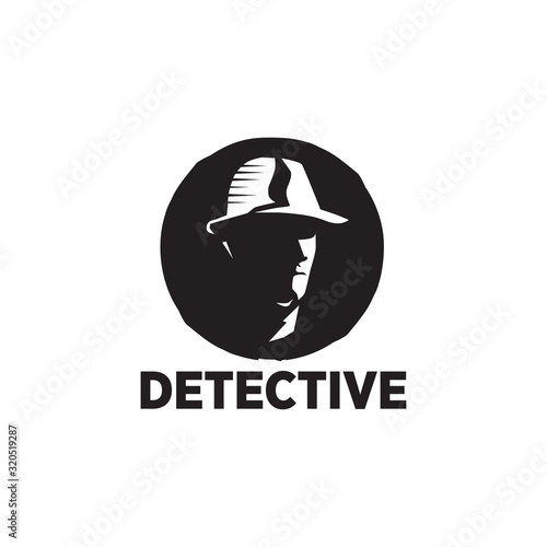 Detective man icon logo design vector template