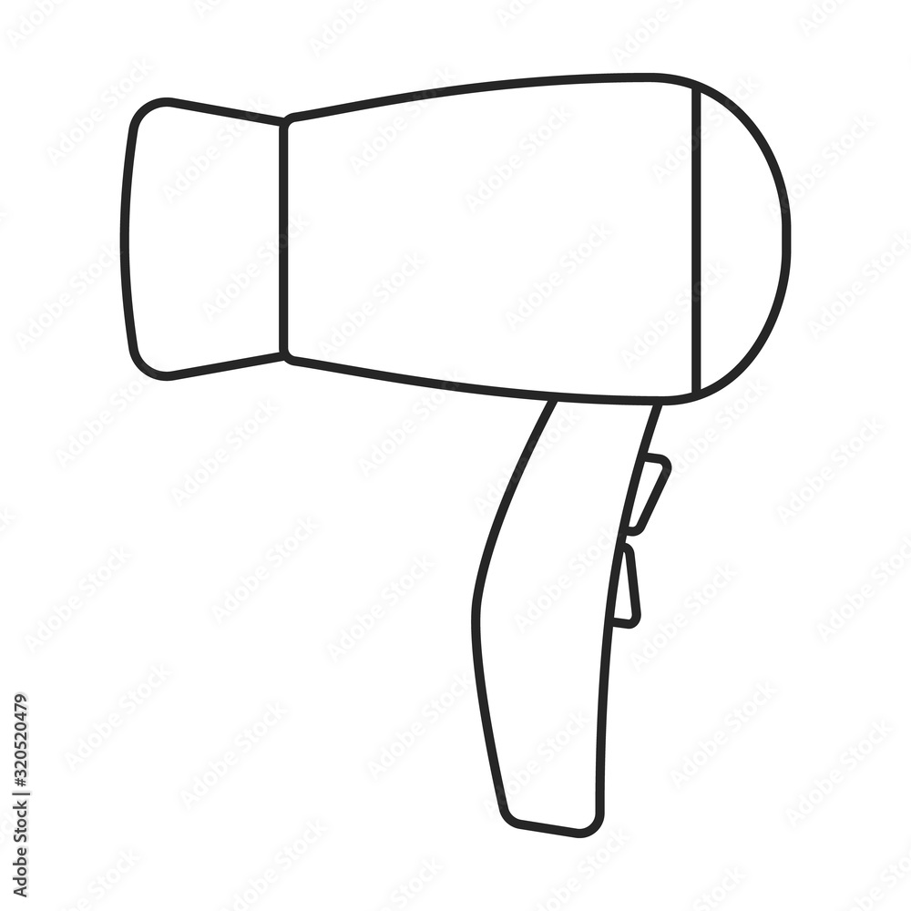 Hair dryer vector icon.Outline,line vector icon isolated on white background hair dryer . Hair dryer vector icon.Outline,line vector icon isolated on white background hair dryer .