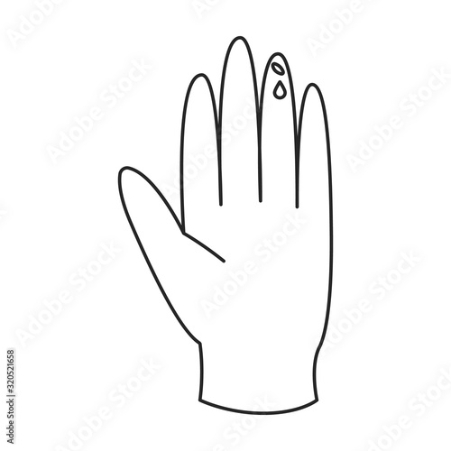 Medical glove vector icon.Outline.line vector icon isolated on white background medical glove.