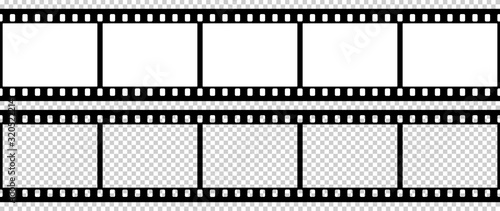 Black and white camera film template. Vector illustration.
