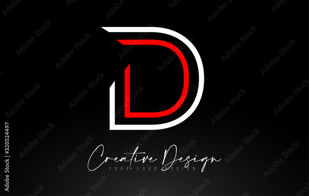 Monogram D Letter Logo design with Creative Lines Icon Design Vector. - obrazy, fototapety, plakaty 