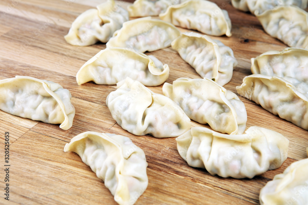 Gyoza or dumplings snack with soy sauce. Gyoza or dumplings snack with soy sauce.