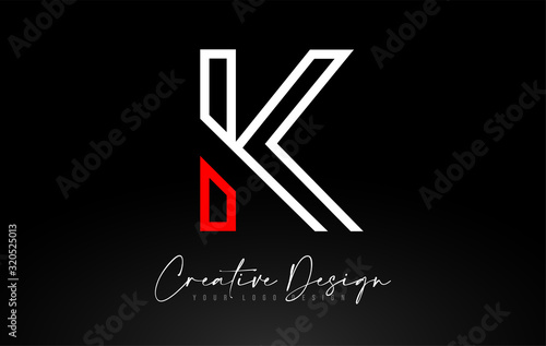 Monogram K Letter Logo design with Creative Lines Icon Design Vector.