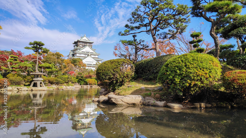 Scenic landscape of Osaka Castle Park