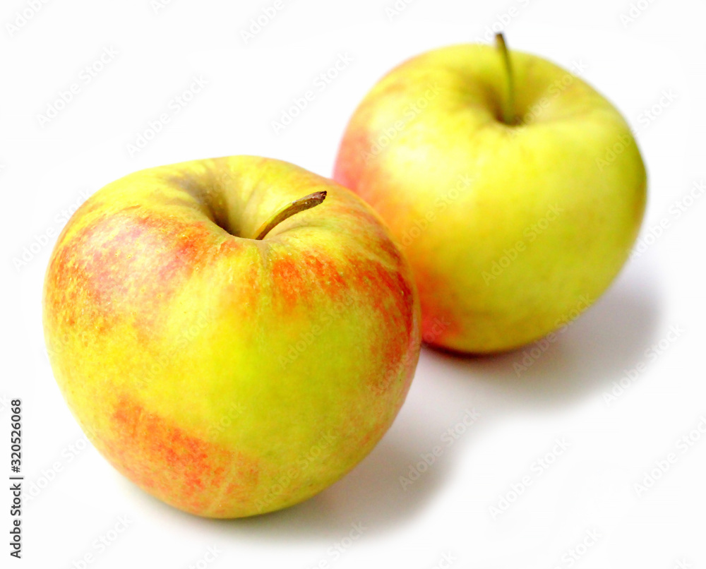 Fresh apple on a white background. Apple variety - Champion. Fresh apple on a white background. Apple variety - Champion.
