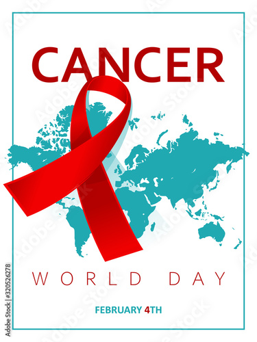 Vector colorful poster to World cancer day in February