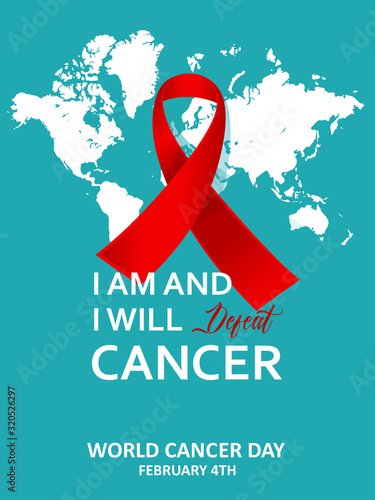 Vector colorful poster to World cancer day in February