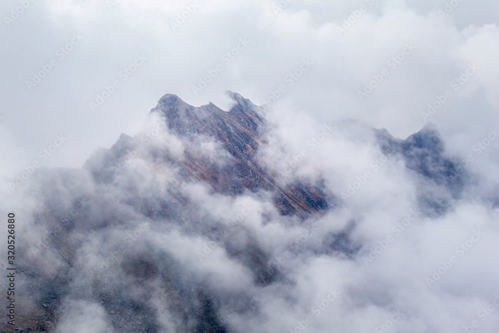 Fagaras mountain in clouds
