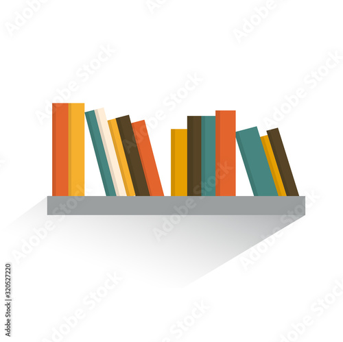 Book shelf. Flat design. Vector.