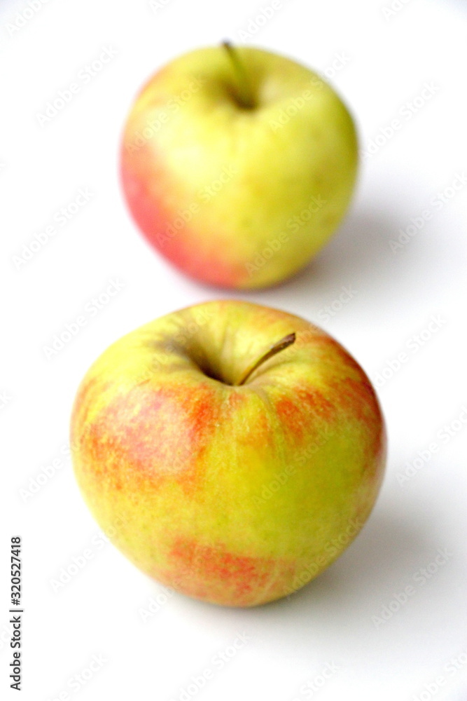 Fresh apple on a white background. Apple variety - Champion. Fresh apple on a white background. Apple variety - Champion.