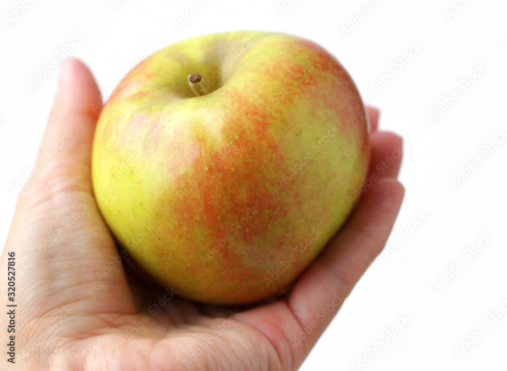 Fresh apple on a white background. Apple variety - Champion. Fresh apple on a white background. Apple variety - Champion.
