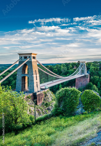 Clifton Suspension Bridge which spans the Avon gorge with the river Avon below, Bristol, England. UK.