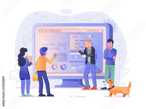 Presenting Web Site Design Concept in Flat
