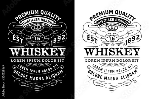 Western label for whiskey or other products. Vector layered