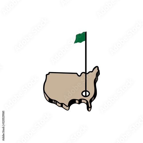 Ball hole and flag of golf sport design