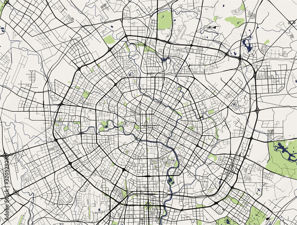 map of the city of Chengdu, China