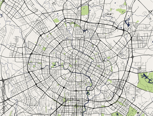 map of the city of Chengdu, China photo