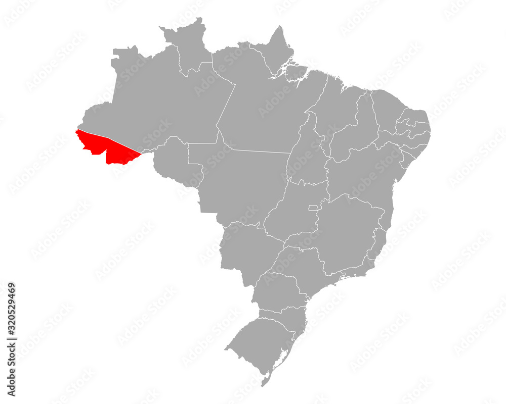 Karte von Acre in Brasilien