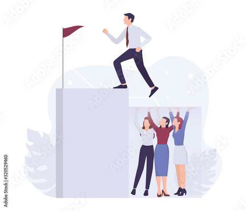 Business sexism concept. Glass ceiling and workplace discrimination