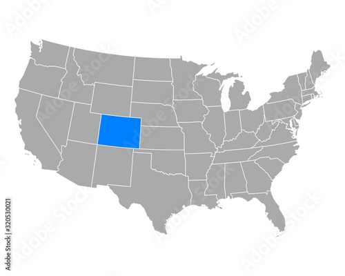 Karte von Colorado in USA