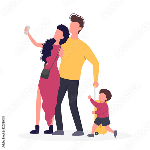 Vector illustration set of tourist with luggage and handbag