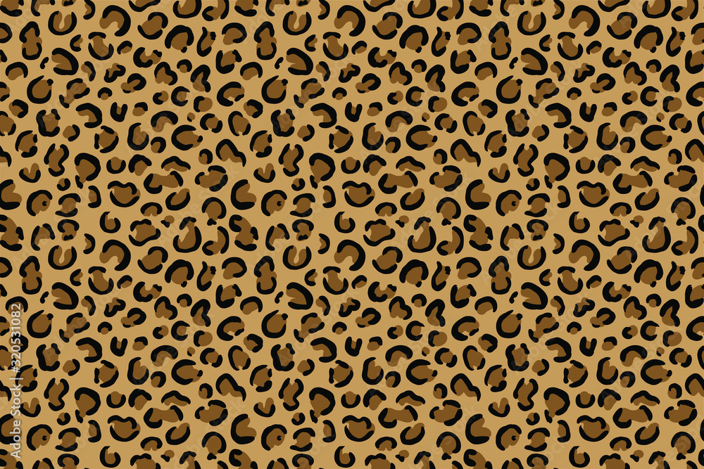 Leopard jaguar pattern seamless. Vector texture background. Brown wild cat fur.