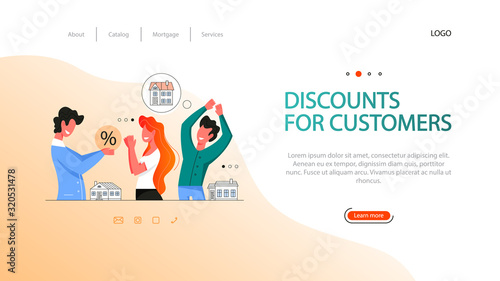 Real estate advantage web banner idea. Discount for regular