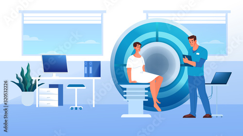 Magnetic resonance imaging in hospital. Medical research