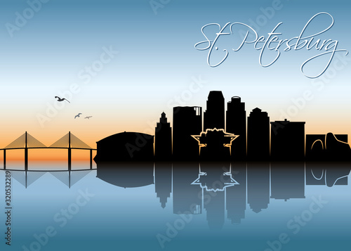 St. Petersburg skyline - Florida United States of America USA - vector illustration