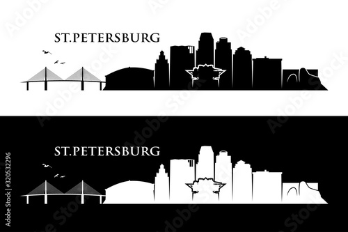 St. Petersburg skyline - Florida United States of America USA - vector illustration