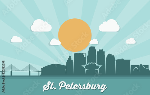 St. Petersburg skyline - Florida United States of America USA - vector illustration