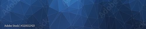 Abstract Wide Polygonal Blue Triangle Banner Texture