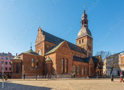 MARCH 22, 2019 - RIGA, LATVIA: Dom Cathedral (Doma baznica), Church building in Riga, Latvia photo