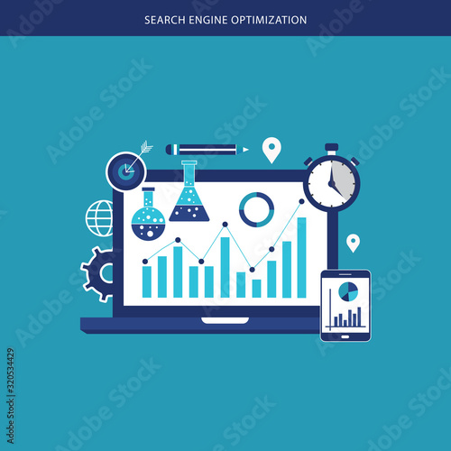 SEO Search Engine Optimization - Flat Style Design
