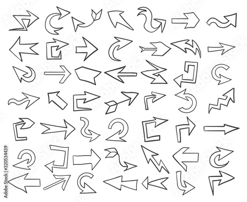 Hand drawn direction arrows