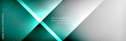 Abstract background - squares and lines composition created with lights and shadows. Technology or business digital template