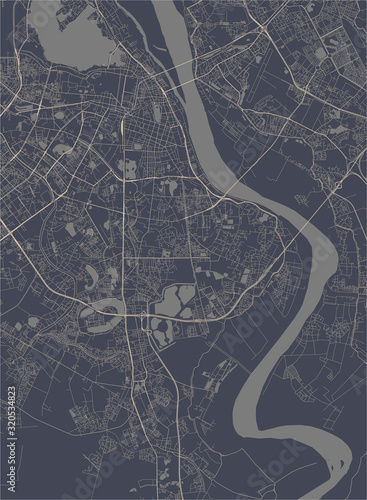 Photography map of the city of Hanoi, Vietnam