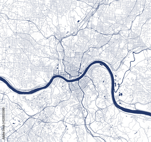 map of the city of Cincinnati, State Ohio, USA, , and is the government seat of Hamilton County