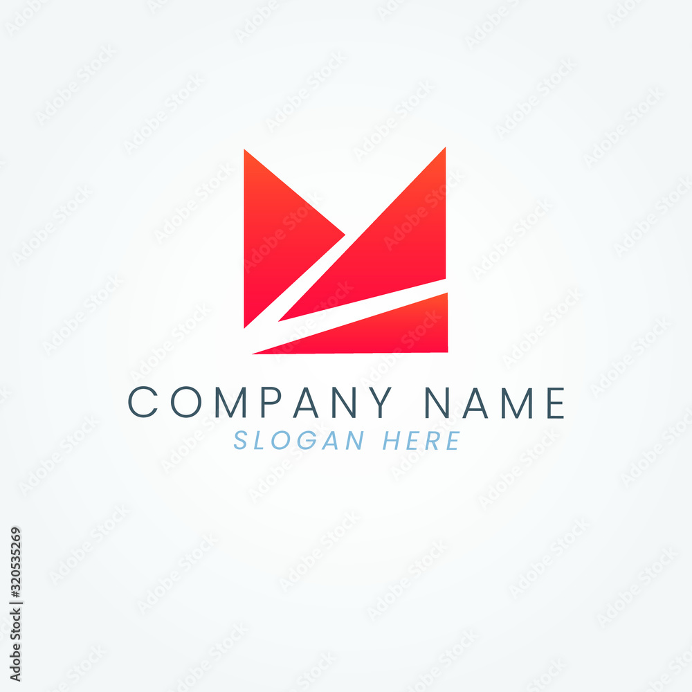 Naklejka premium M Letter logo, vector template, business symbol, geometric icon logotype design