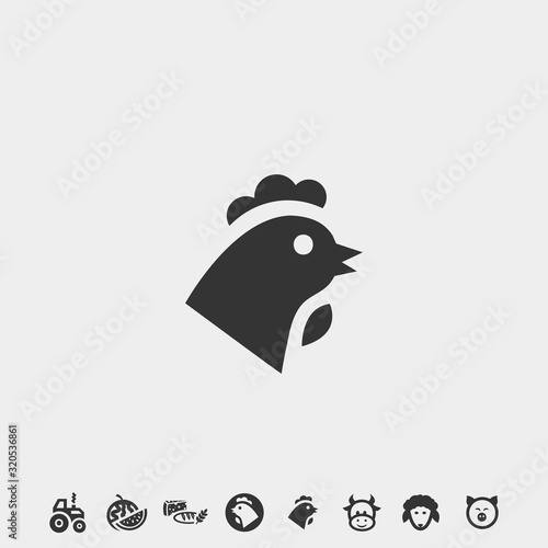 chicken icon vector illustration and symbol foir website and graphic design