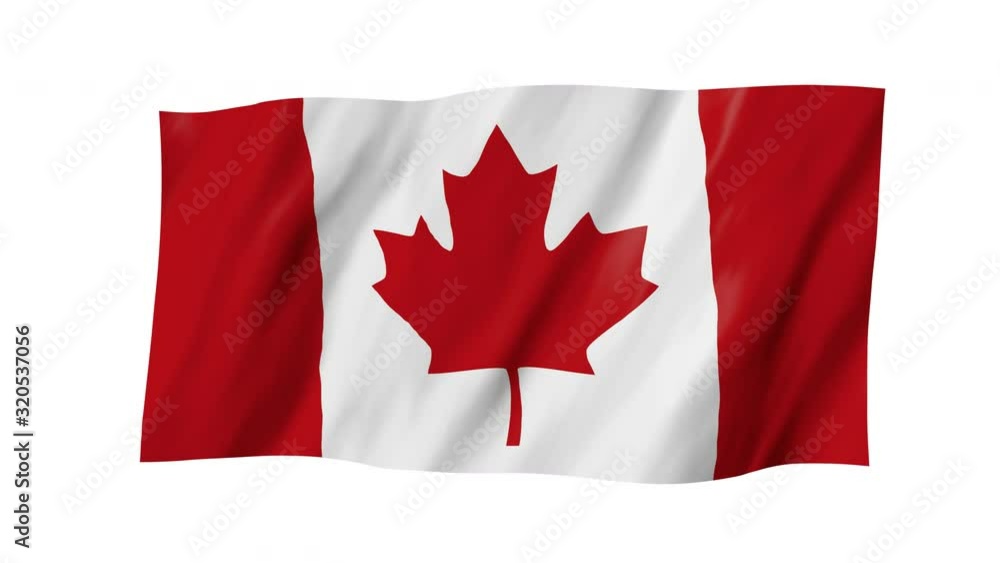 The Canada flag in 3d, waving in the wind, on white background. The Canada flag in 3d, waving in the wind, on white background.