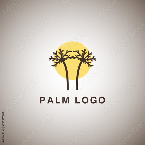 vector Palm tree summer logo design template 