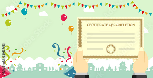 Congratulations on your graduation / vector banner illustration ( no text )